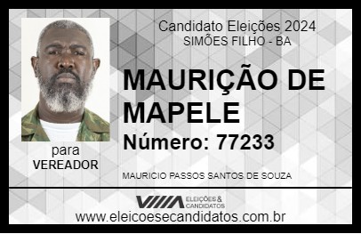 Candidato MAURIÇÃO DE MAPELE 2024 - SIMÕES FILHO - Eleições