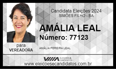 Candidato AMÁLIA LEAL 2024 - SIMÕES FILHO - Eleições