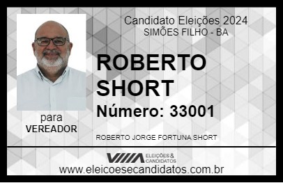 Candidato ROBERTO SHORT 2024 - SIMÕES FILHO - Eleições