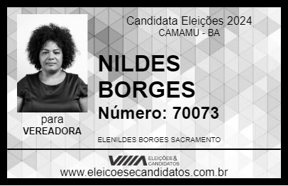 Candidato NILDES BORGES 2024 - CAMAMU - Eleições