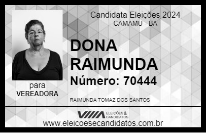 Candidato DONA RAIMUNDA 2024 - CAMAMU - Eleições