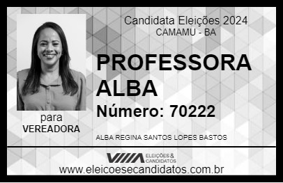 Candidato PROFESSORA ALBA 2024 - CAMAMU - Eleições