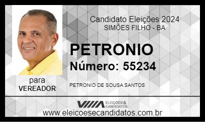 Candidato PETRONIO 2024 - SIMÕES FILHO - Eleições