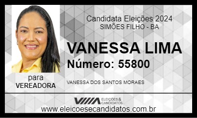 Candidato VANESSA LIMA 2024 - SIMÕES FILHO - Eleições