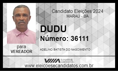 Candidato DUDU 2024 - MARAÚ - Eleições