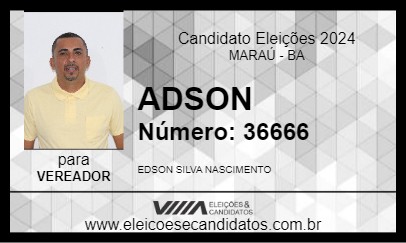 Candidato ADSON 2024 - MARAÚ - Eleições