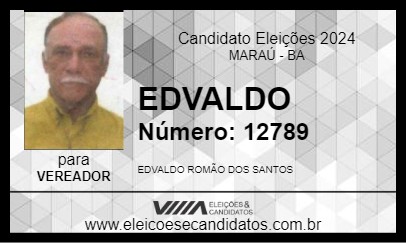 Candidato EDVALDO 2024 - MARAÚ - Eleições