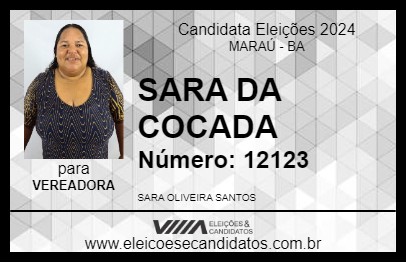 Candidato SARA DA COCADA 2024 - MARAÚ - Eleições