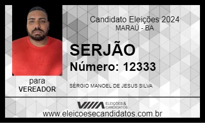 Candidato SERJÃO 2024 - MARAÚ - Eleições