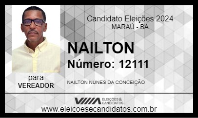 Candidato NAILTON 2024 - MARAÚ - Eleições