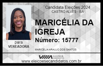 Candidato MARICÉLIA DA IGREJA 2024 - CASTRO ALVES - Eleições