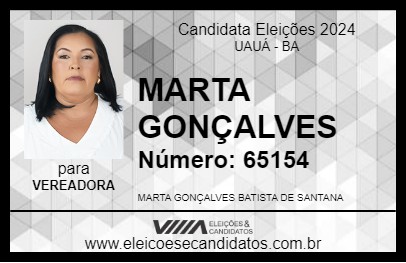 Candidato MARTA GONÇALVES 2024 - UAUÁ - Eleições