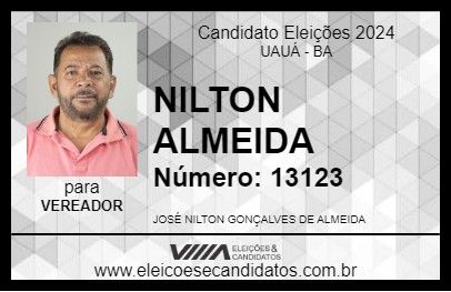 Candidato NILTON ALMEIDA 2024 - UAUÁ - Eleições