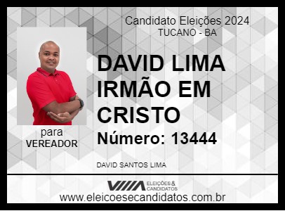 Candidato DAVID LIMA IRMÃO EM CRISTO 2024 - TUCANO - Eleições