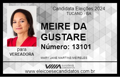 Candidato MEIRE DA GUSTARE 2024 - TUCANO - Eleições