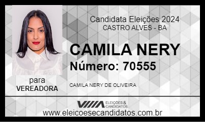 Candidato CAMILA NERY 2024 - CASTRO ALVES - Eleições