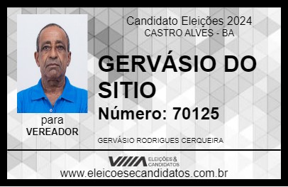 Candidato GERVÁSIO DO SITIO 2024 - CASTRO ALVES - Eleições