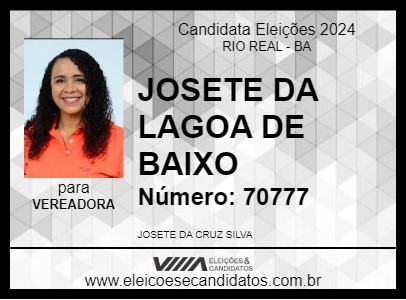 Candidato JOSETE DA LAGOA DE BAIXO 2024 - RIO REAL - Eleições