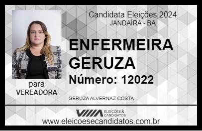 Candidato ENFERMEIRA GERUZA 2024 - JANDAÍRA - Eleições