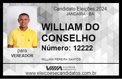 Candidato WILLIAM DO CONSELHO 2024 - JANDAÍRA - Eleições