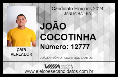 Candidato JOÃO COCOTINHA 2024 - JANDAÍRA - Eleições