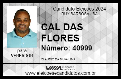 Candidato CAL DAS FLORES 2024 - RUY BARBOSA - Eleições