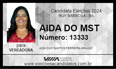 Candidato AIDA DO MST 2024 - RUY BARBOSA - Eleições