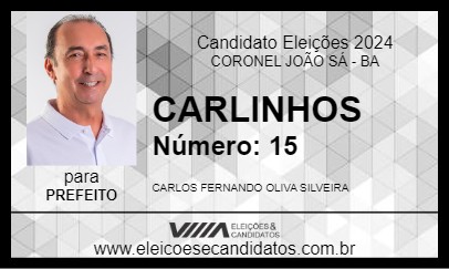 Candidato CARLINHOS 2024 - CORONEL JOÃO SÁ - Eleições