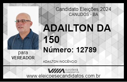 Candidato ADAILTON DA 150 2024 - CANUDOS - Eleições