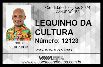 Candidato LEQUINHO DA CULTURA 2024 - CANUDOS - Eleições