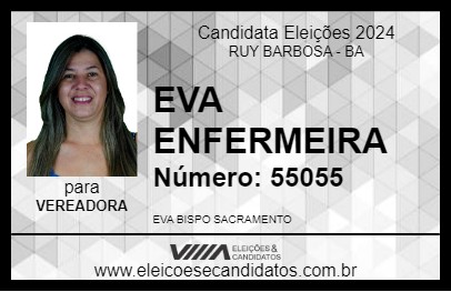 Candidato EVA ENFERMEIRA 2024 - RUY BARBOSA - Eleições