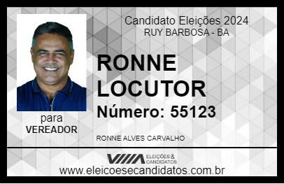 Candidato RONNE LOCUTOR 2024 - RUY BARBOSA - Eleições