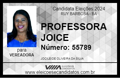 Candidato PROFESSORA JOICE 2024 - RUY BARBOSA - Eleições