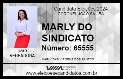 Candidato MARLY DO SINDICATO 2024 - CORONEL JOÃO SÁ - Eleições