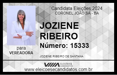 Candidato JOZIENE RIBEIRO 2024 - CORONEL JOÃO SÁ - Eleições