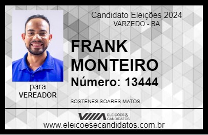 Candidato FRANK MONTEIRO 2024 - VARZEDO - Eleições