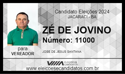 Candidato ZÉ DE JOVINO 2024 - JACARACI - Eleições