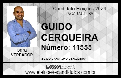 Candidato GUIDO CERQUEIRA 2024 - JACARACI - Eleições