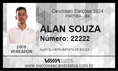 Candidato ALAN SOUZA 2024 - PIRITIBA - Eleições