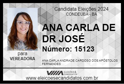 Candidato ANA CARLA DE DR JOSÉ 2024 - CONDEÚBA - Eleições