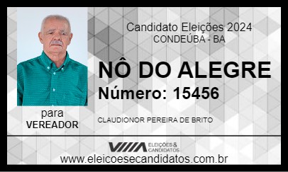 Candidato NÔ DO ALEGRE 2024 - CONDEÚBA - Eleições