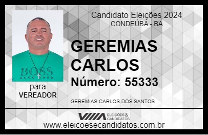 Candidato GEREMIAS CARLOS 2024 - CONDEÚBA - Eleições