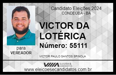 Candidato VICTOR DA LOTÉRICA 2024 - CONDEÚBA - Eleições