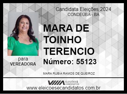 Candidato MARA DE TOINHO TERENCIO 2024 - CONDEÚBA - Eleições