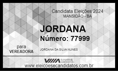 Candidato JORDANA 2024 - MANSIDÃO - Eleições