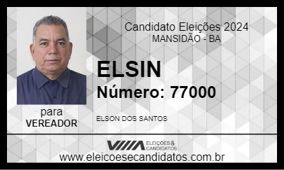 Candidato ELSIN 2024 - MANSIDÃO - Eleições