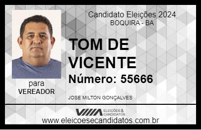 Candidato TOM DE VICENTE 2024 - BOQUIRA - Eleições