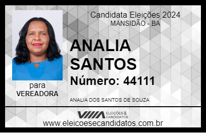 Candidato ANALIA SANTOS 2024 - MANSIDÃO - Eleições