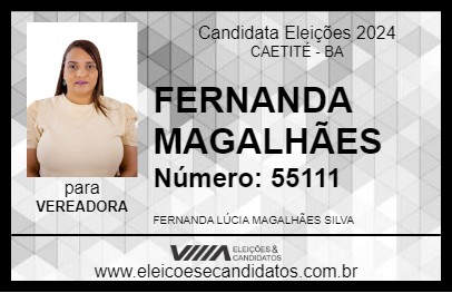 Candidato FERNANDA MAGALHÃES 2024 - CAETITÉ - Eleições