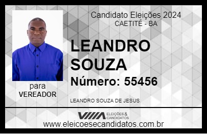 Candidato LEANDRO SOUZA 2024 - CAETITÉ - Eleições